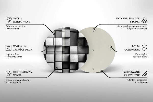 Glas Herdabdeckplatte Abstrakte 3D-Quadrate