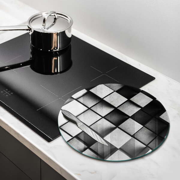 Glas Herdabdeckplatte Abstrakte 3D-Quadrate
