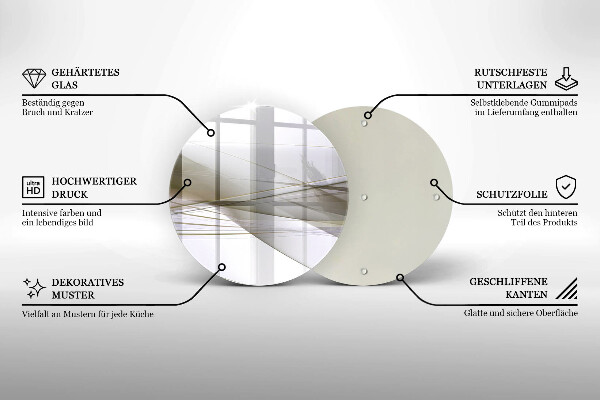 Glas Herdabdeckplatte Abstraktes Liniendesign