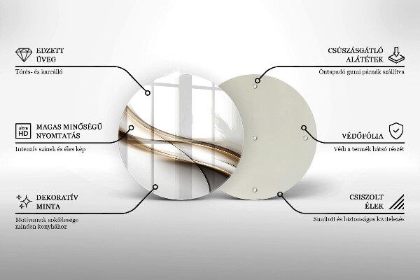 Glas Herdabdeckplatte Weiche Linien Abstraktion