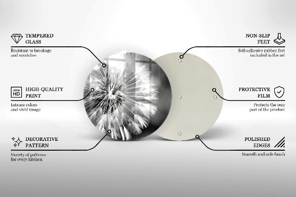 Glas Herdabdeckplatte Ein zarter Löwenzahn