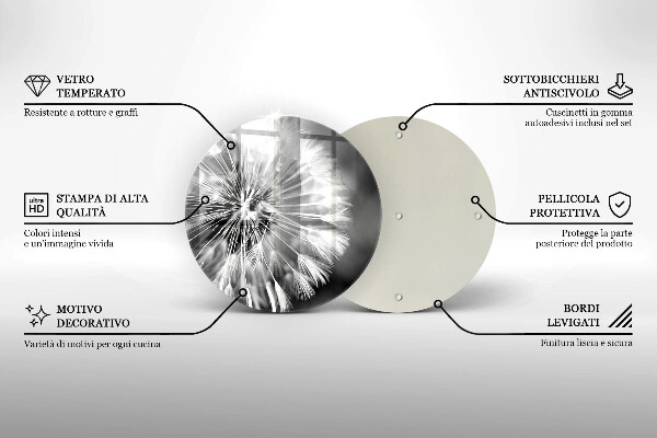 Glas Herdabdeckplatte Ein zarter Löwenzahn