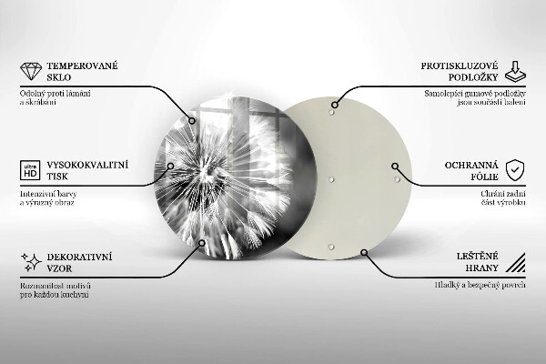 Glas Herdabdeckplatte Ein zarter Löwenzahn