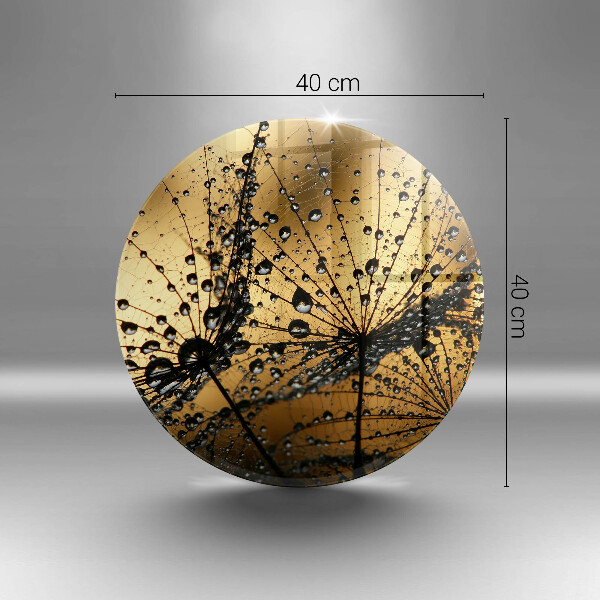 Glas Herdabdeckplatte Tau und Löwenzahn
