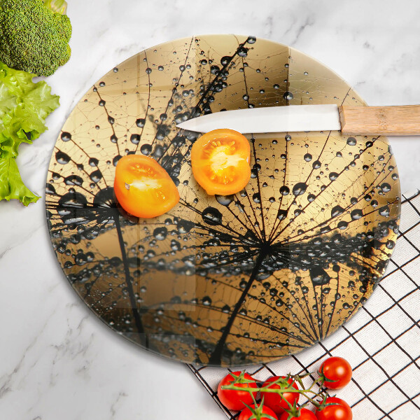 Glas Herdabdeckplatte Tau und Löwenzahn