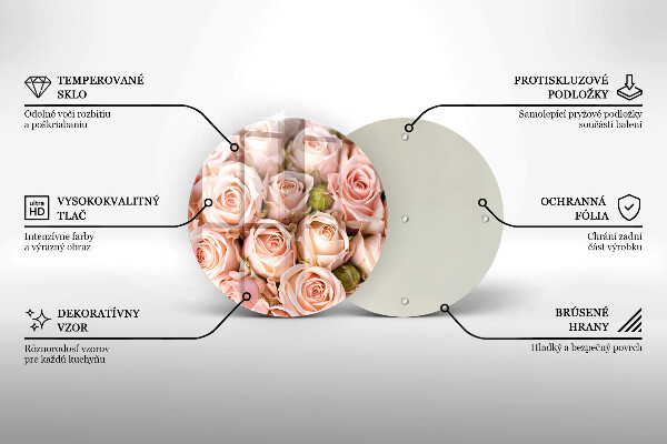 Glas Herdabdeckplatte Strauß zarter Rosen