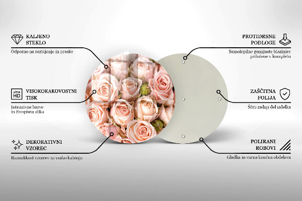 Glas Herdabdeckplatte Strauß zarter Rosen