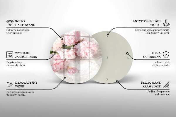 Glas Herdabdeckplatte Zarte Rosenblüten