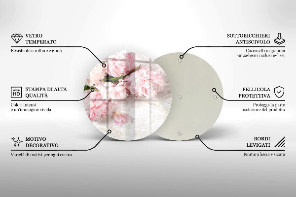 Glas Herdabdeckplatte Zarte Rosenblüten