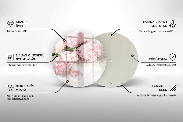 Glas Herdabdeckplatte Zarte Rosenblüten