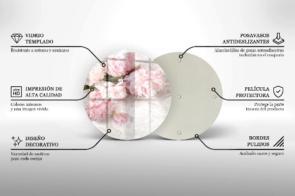 Glas Herdabdeckplatte Zarte Rosenblüten