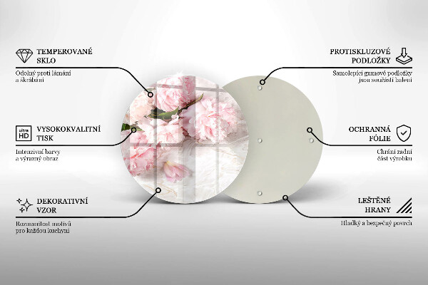 Glas Herdabdeckplatte Zarte Rosenblüten