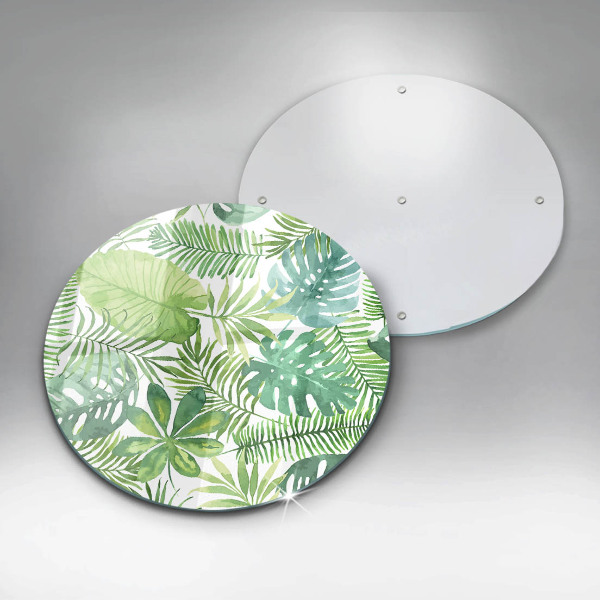 Glas Ceranfeldabdeckung Aquarell-Boho-Blätter