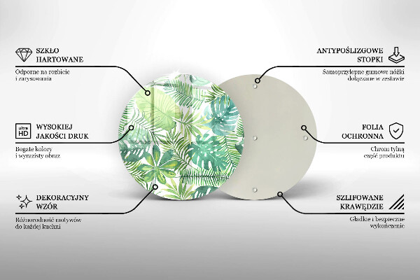 Glas Ceranfeldabdeckung Aquarell-Boho-Blätter