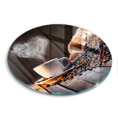 Glas Ceranfeldabdeckung Kaffeetasse und Herz