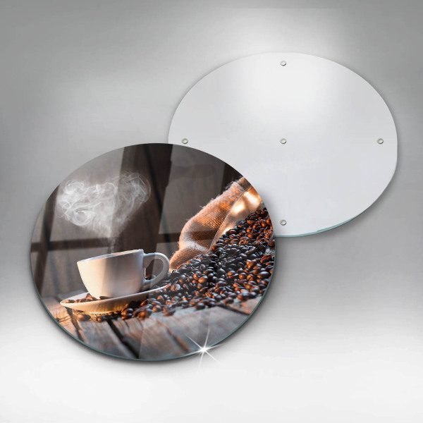 Glas Ceranfeldabdeckung Kaffeetasse und Herz