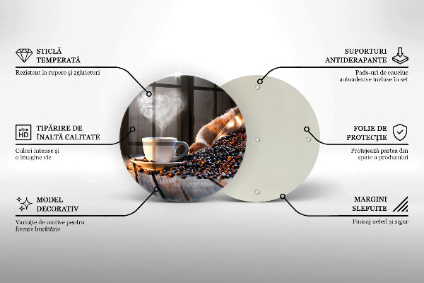 Glas Ceranfeldabdeckung Kaffeetasse und Herz