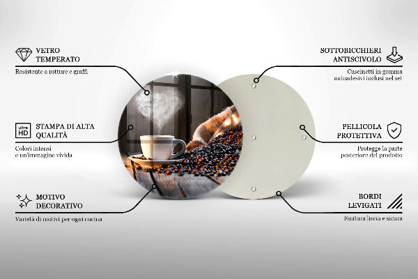 Glas Ceranfeldabdeckung Kaffeetasse und Herz