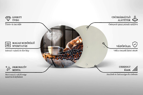 Glas Ceranfeldabdeckung Kaffeetasse und Herz