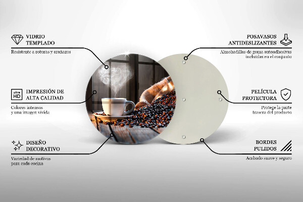 Glas Ceranfeldabdeckung Kaffeetasse und Herz