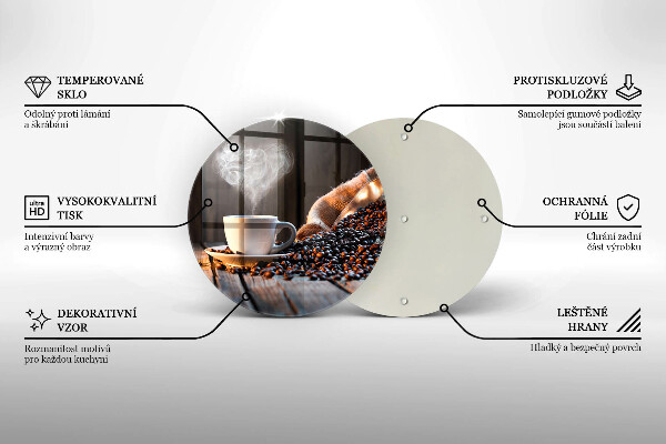 Glas Ceranfeldabdeckung Kaffeetasse und Herz