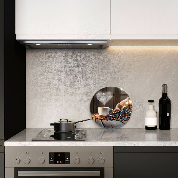 Glas Ceranfeldabdeckung Kaffeetasse und Herz