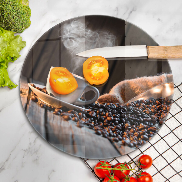 Glas Ceranfeldabdeckung Kaffeetasse und Herz