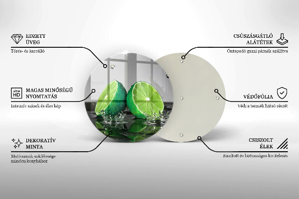 Glas Ceranfeldabdeckung Saftige Limetten und Wasser