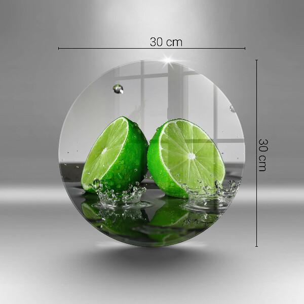 Glas Ceranfeldabdeckung Saftige Limetten und Wasser