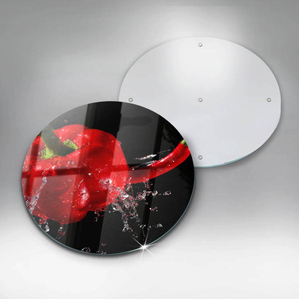 Glas Herdabdeckplatte Rote Paprika in Wasser