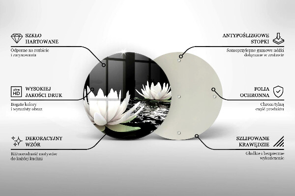 Glas Herdabdeckplatte Weiße Lilien auf dem Wasser