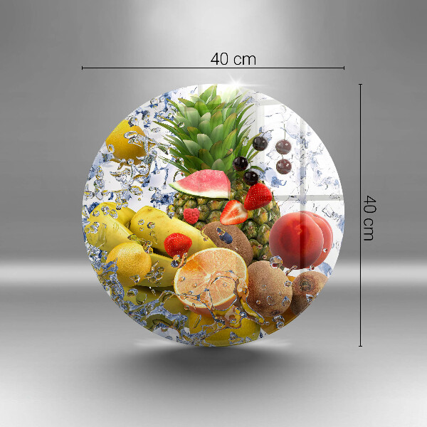 Glas Herdabdeckplatte Saftige Früchte und Wasser