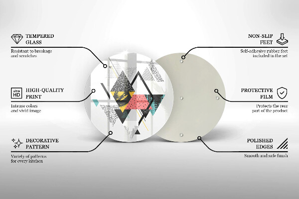 Glas Ceranfeldabdeckung Abstrakte Dreiecke