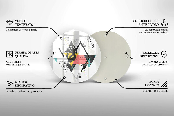 Glas Ceranfeldabdeckung Abstrakte Dreiecke
