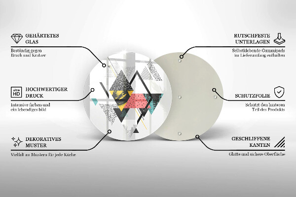 Glas Ceranfeldabdeckung Abstrakte Dreiecke
