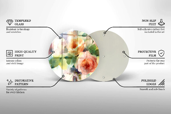 Glas Ceranfeldabdeckung Bemalte Blumen