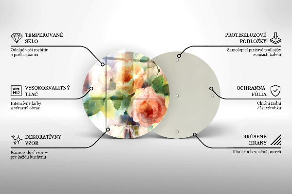 Glas Ceranfeldabdeckung Bemalte Blumen