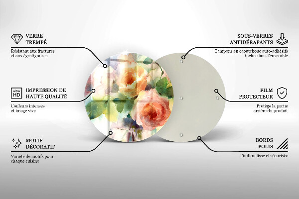Glas Ceranfeldabdeckung Bemalte Blumen