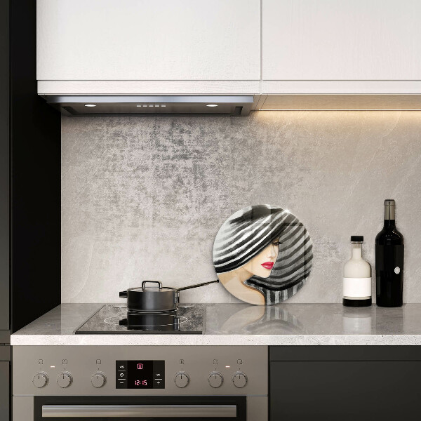 Glas Ceranfeldabdeckung Frau mit Hut