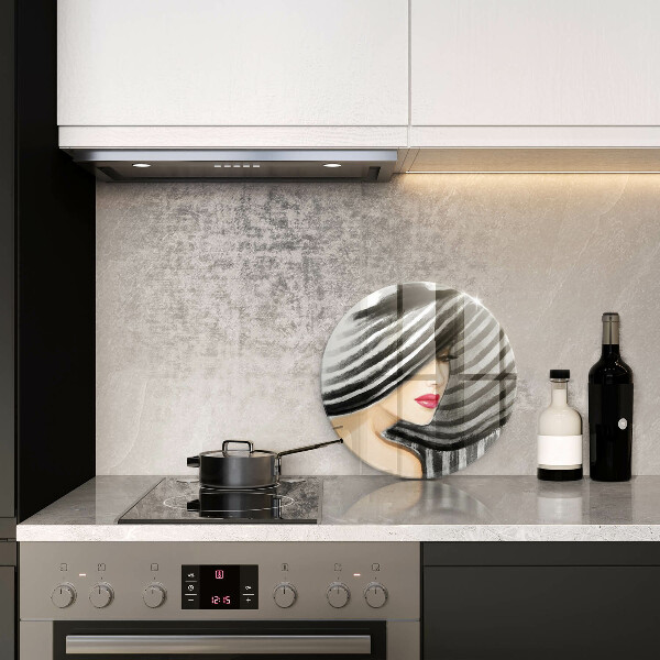 Glas Ceranfeldabdeckung Frau mit Hut