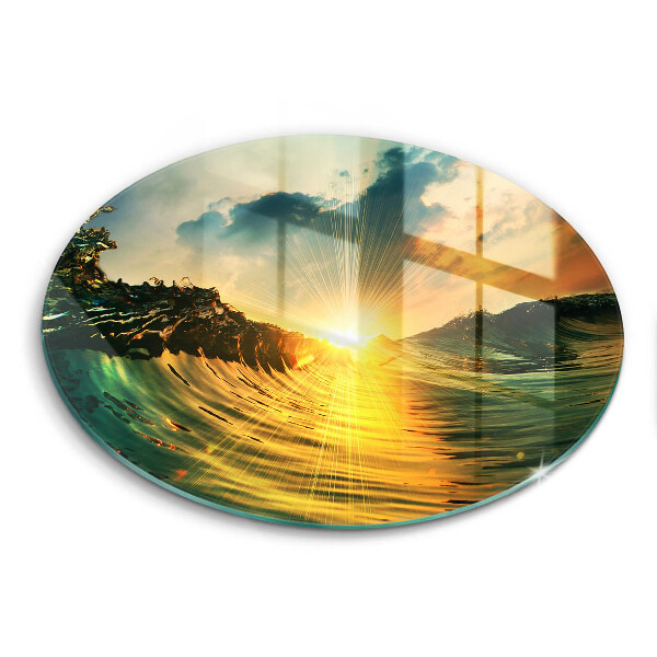 Glas Ceranfeldabdeckung Welle und Sonnenuntergang