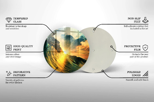 Glas Ceranfeldabdeckung Welle und Sonnenuntergang