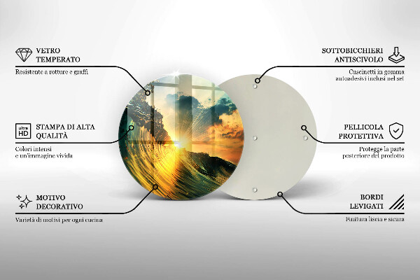 Glas Ceranfeldabdeckung Welle und Sonnenuntergang