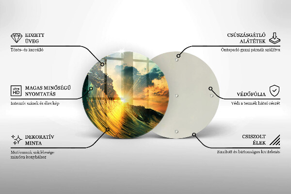 Glas Ceranfeldabdeckung Welle und Sonnenuntergang