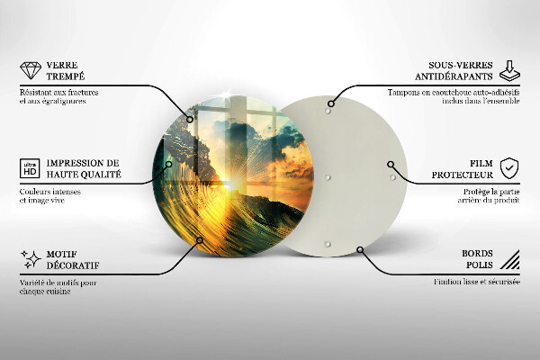 Glas Ceranfeldabdeckung Welle und Sonnenuntergang