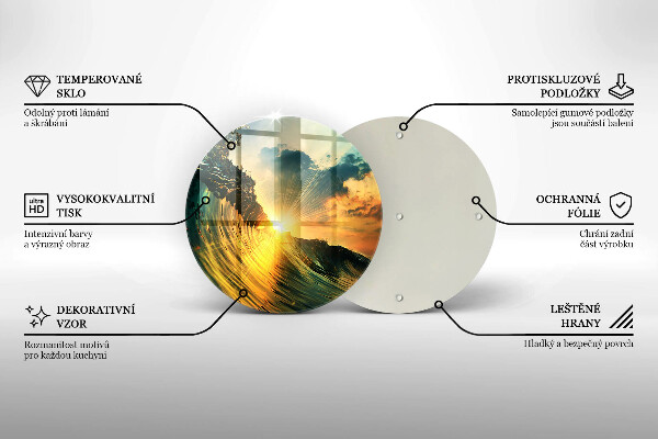 Glas Ceranfeldabdeckung Welle und Sonnenuntergang