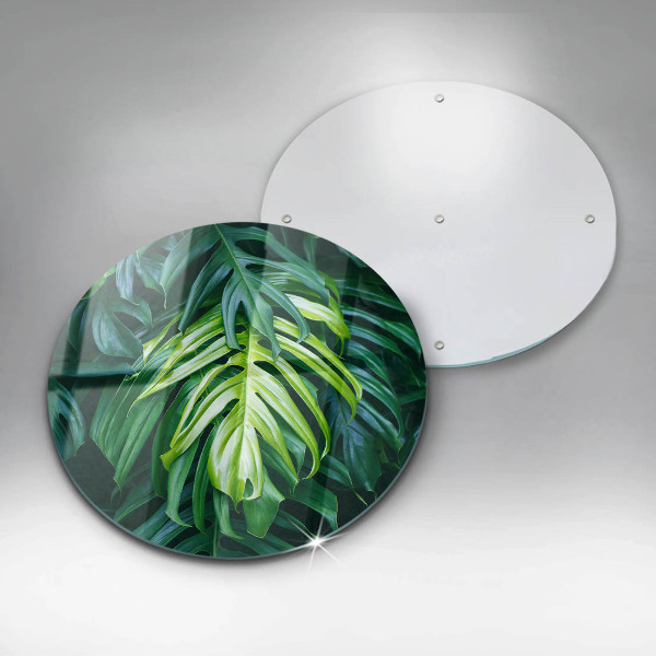 Glas Ceranfeldabdeckung Wilde Monstera-Blätter