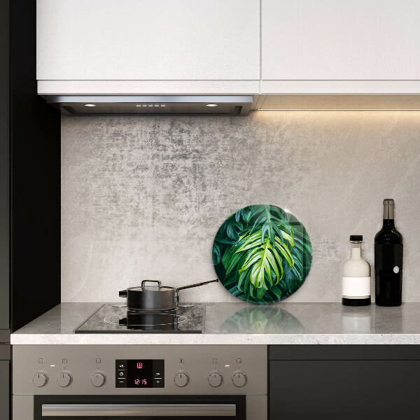 Glas Ceranfeldabdeckung Wilde Monstera-Blätter