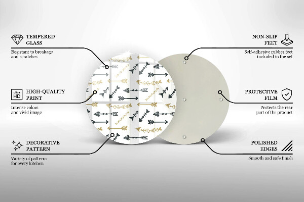Glas Ceranfeldabdeckung Boho-Pfeilmuster
