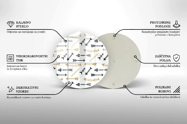 Glas Ceranfeldabdeckung Boho-Pfeilmuster